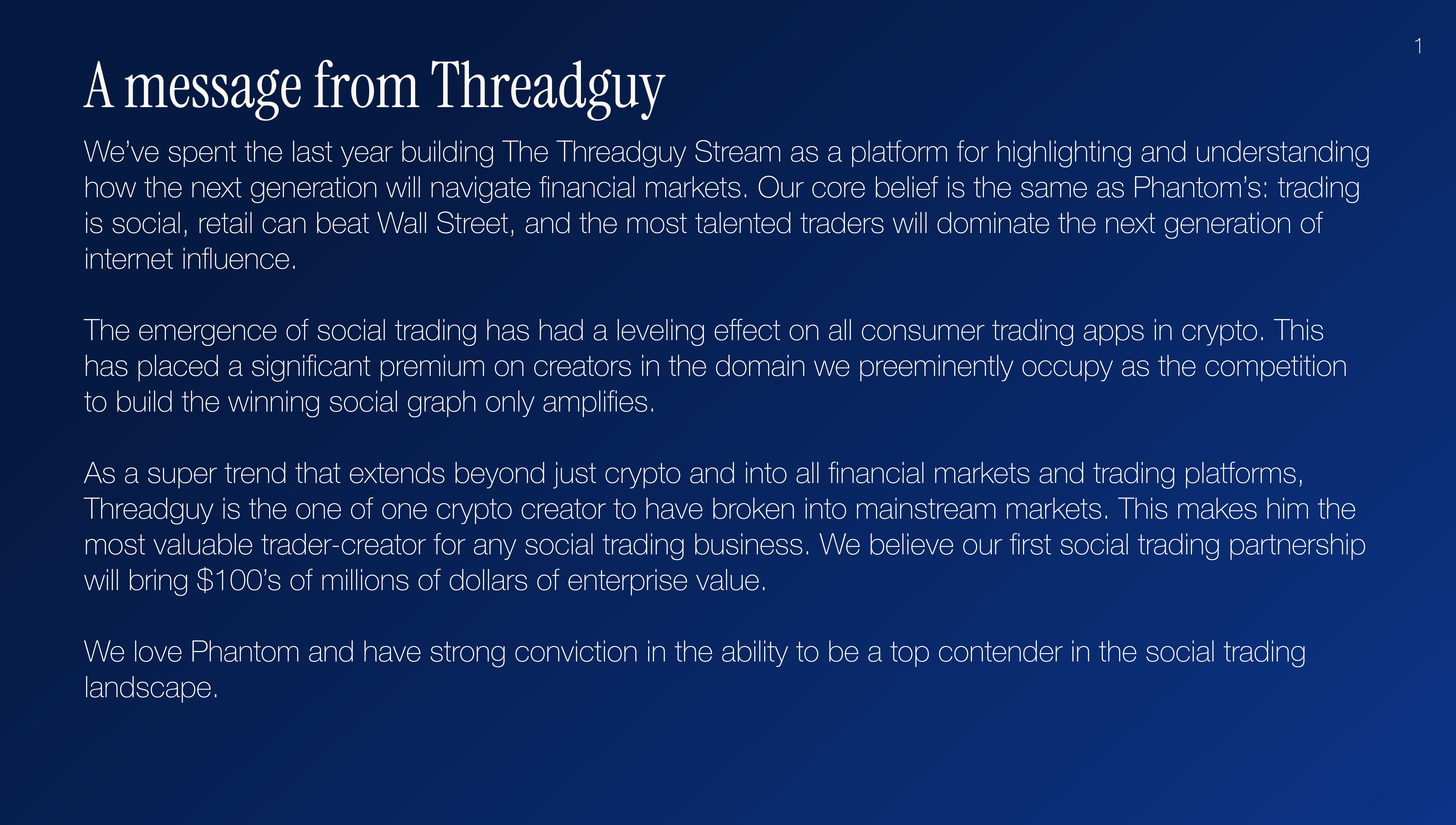 A message from Threadguy