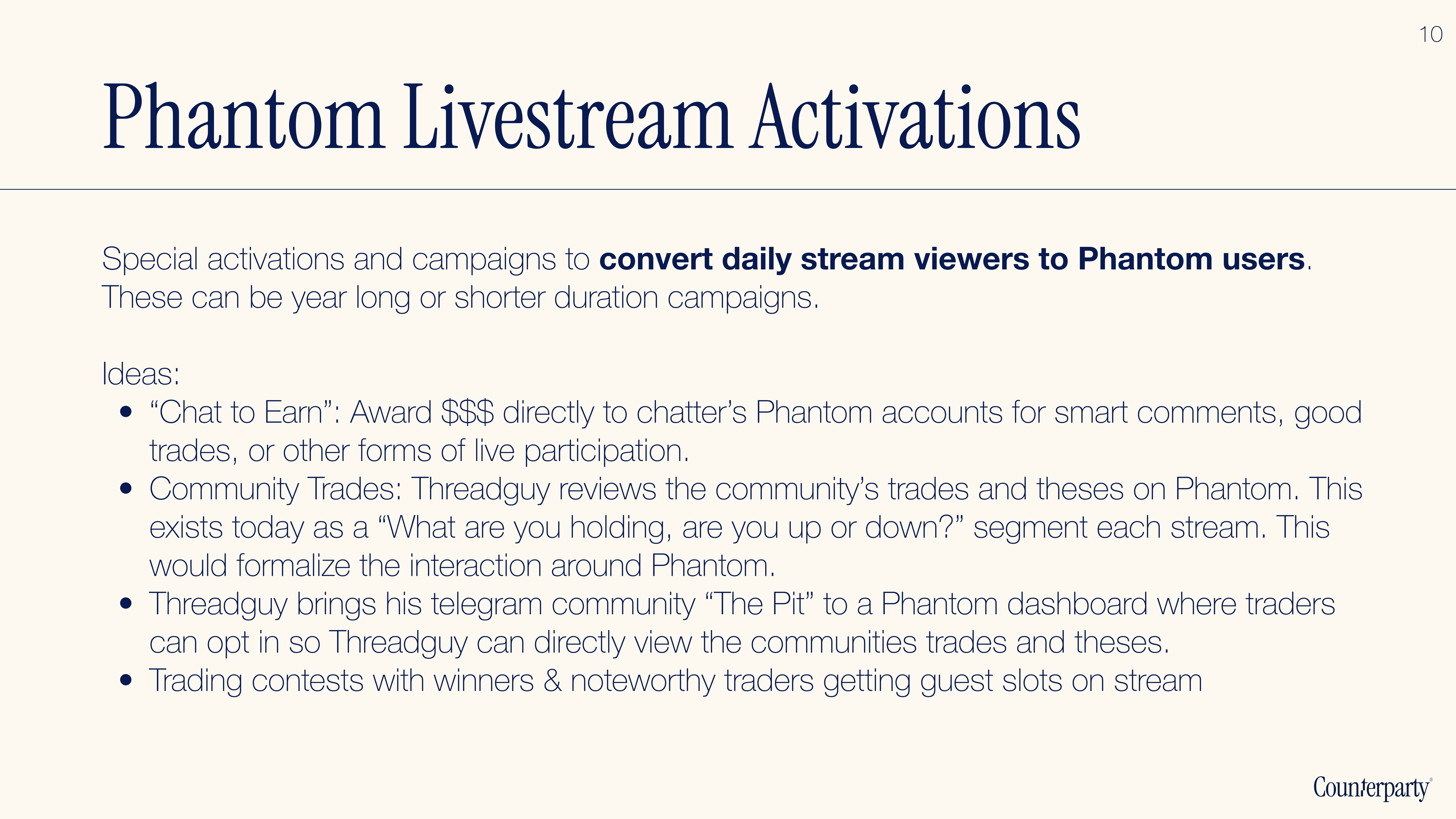 Phantom Livestream Activations